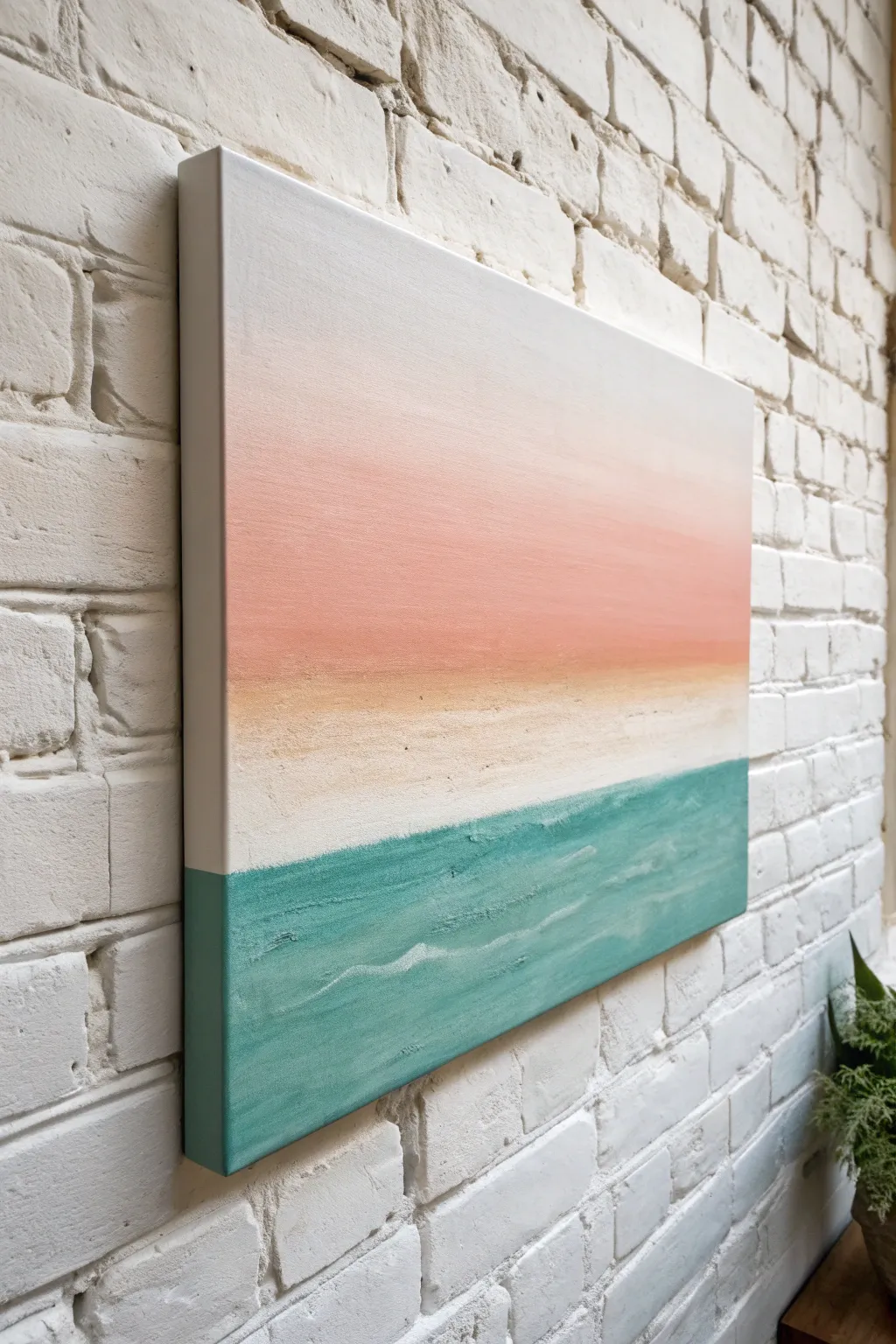 Silky abstract gradient split by a crisp horizon line, perfect for a modern rectangle canvas.