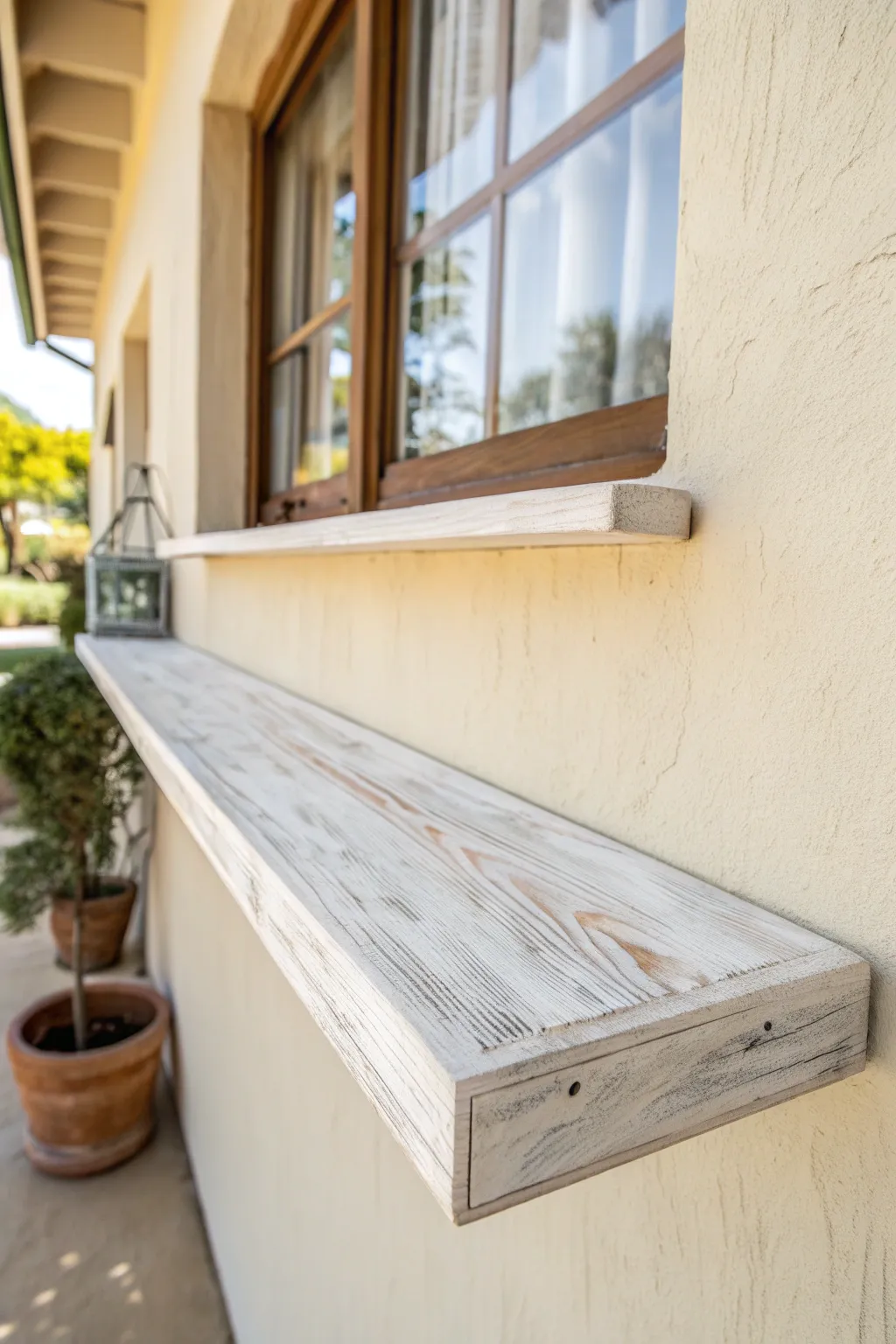 Translucent whitewashed shelf lets the grain glow for a breezy, minimalist Scandi look.
