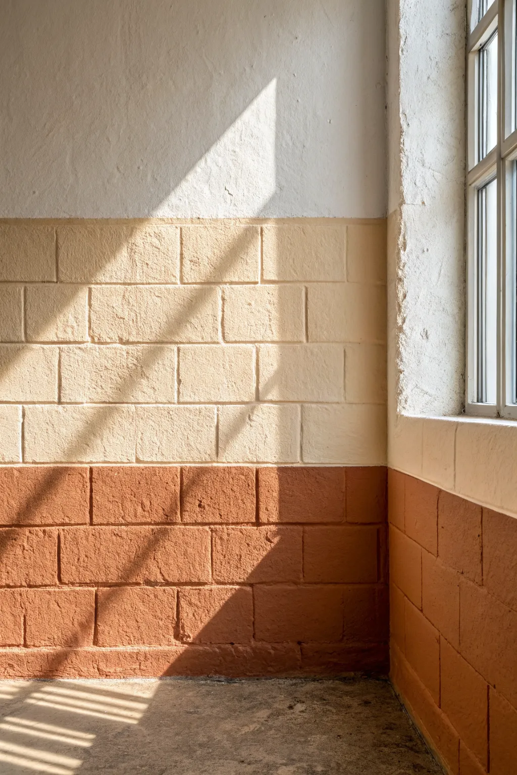 A clean pinstripe divider makes a two-tone split wall feel intentional and beautifully minimal.