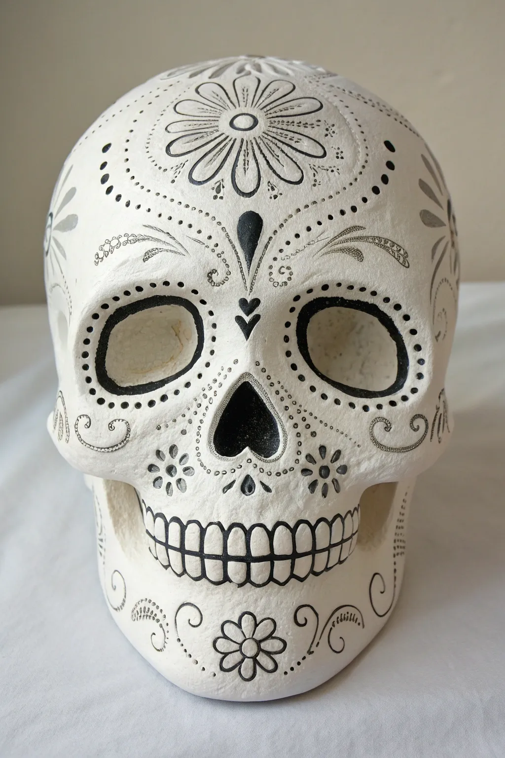 Sugar skull with crisp stenciled repeats and soft sponge shading for clean, quick patterns