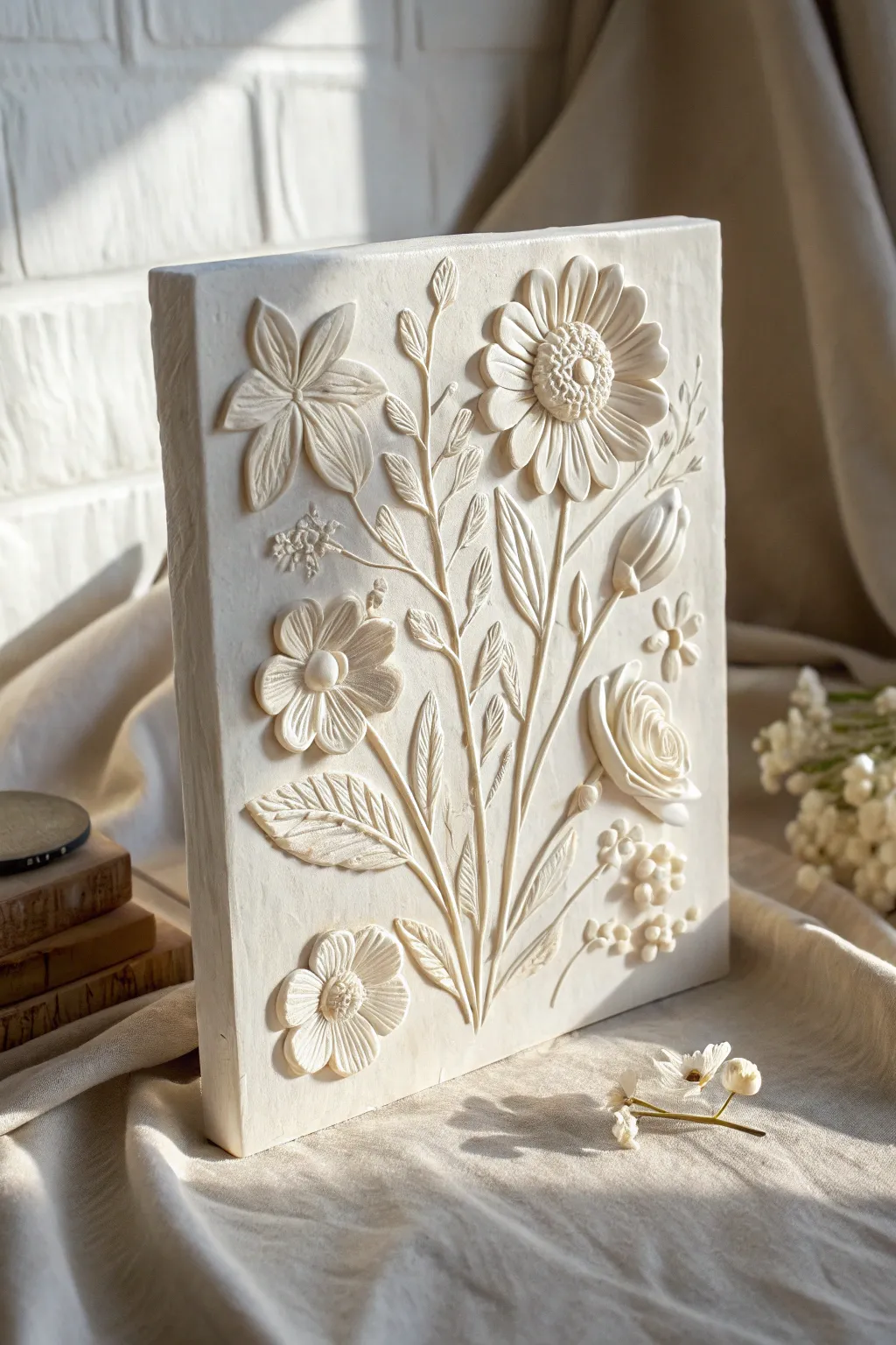 Raised piped rosettes and petal clusters that catch light and shadow for crisp 3D texture