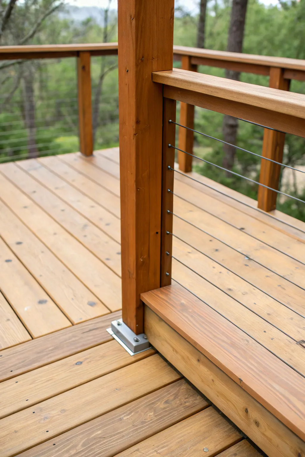 Two-tone deck inspiration: semi-transparent boards with grain, paired with solid verticals
