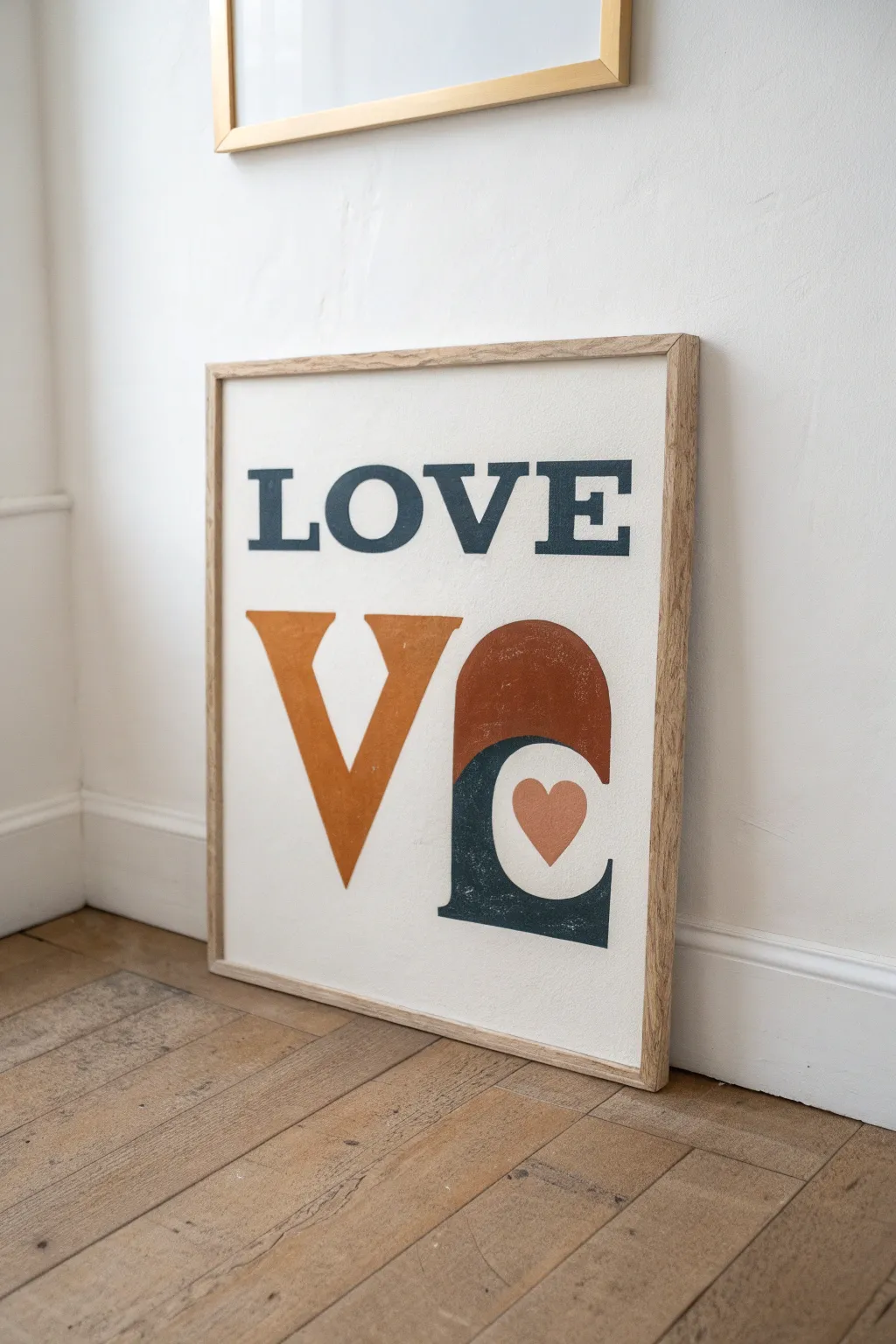 Make a modern statement of affection with this bold typography painting idea for Valentine's Day.