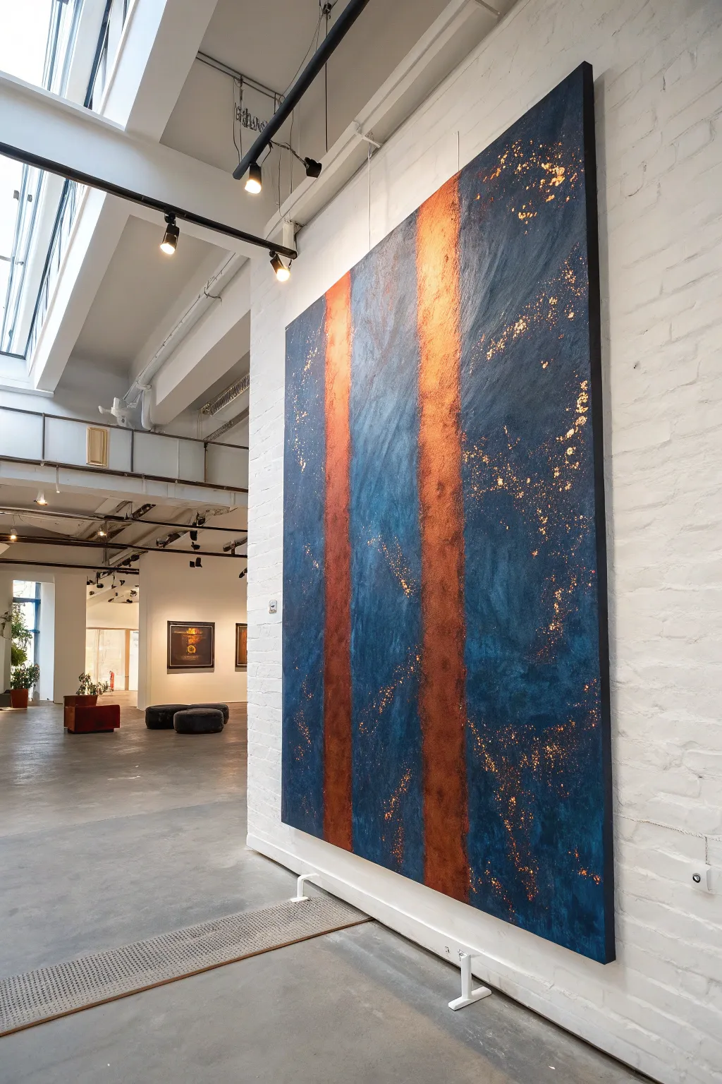 Bold deep hues with delicate metallic shimmer, a minimalist boho abstract that glows in soft light.