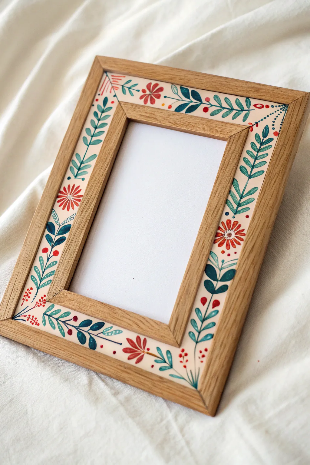 Acrylic paint pen doodle borders on a simple photo frame for a bold, boho-minimal look