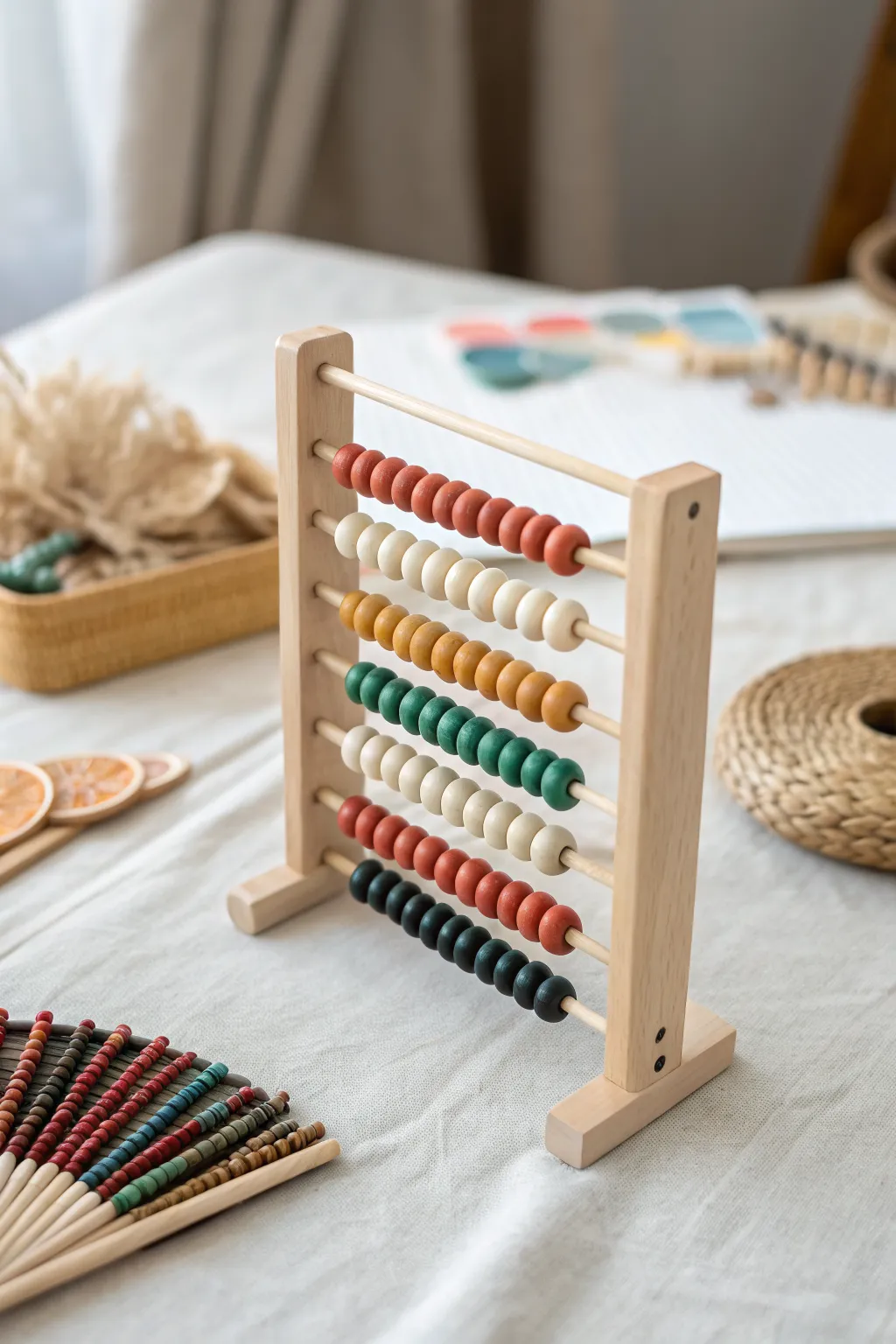 Paper Bead Jewelry Bar setup: colorful drying beads and bracelets for a fun make-and-trade vibe