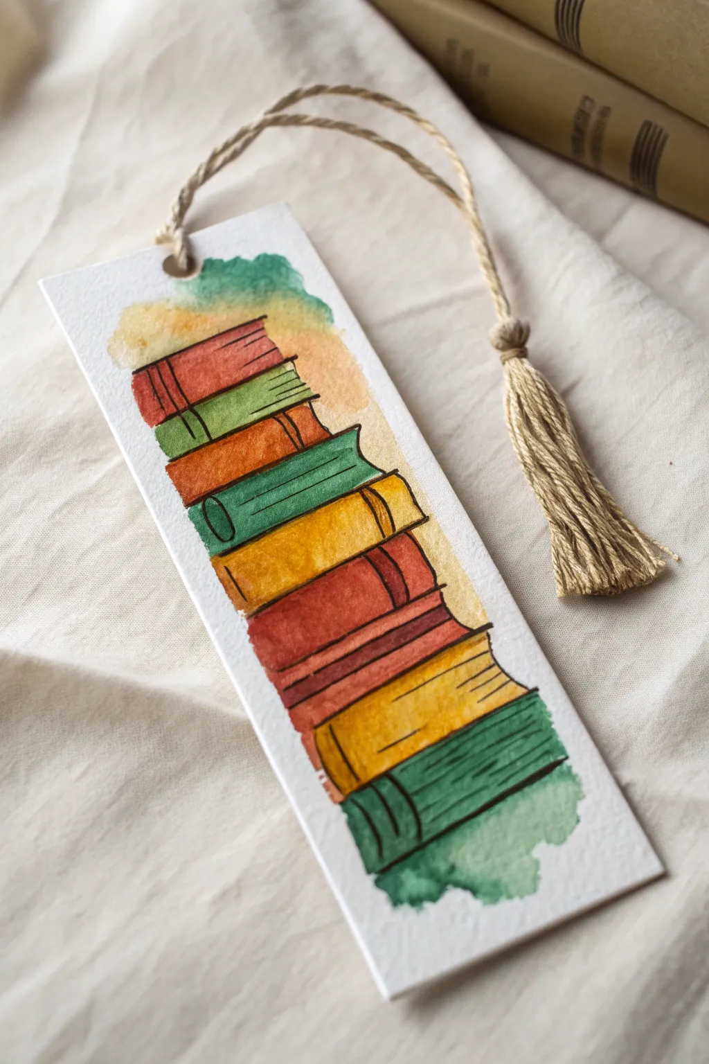 Get inspired to paint your own literary stack with this bold and colorful bookmark idea.
