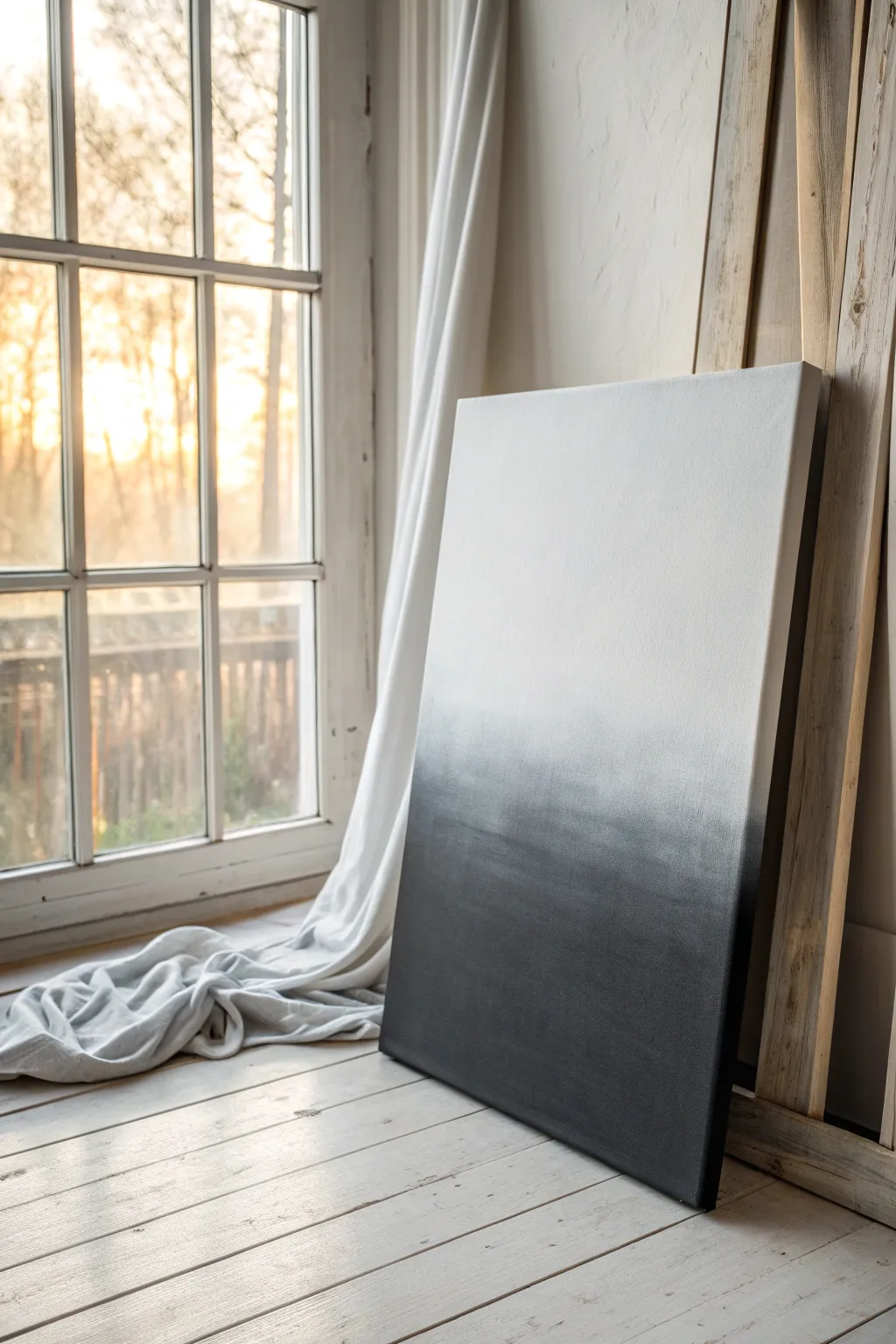 Minimal monochrome canvas with a smooth black-to-gray value gradient for striking backgrounds