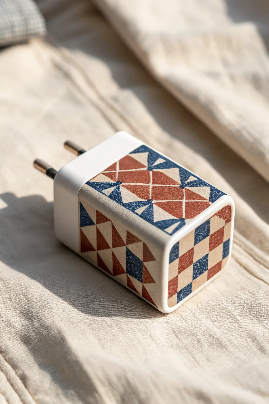 Geometric checker tiles on a charger brick for bold minimalist drawing inspiration