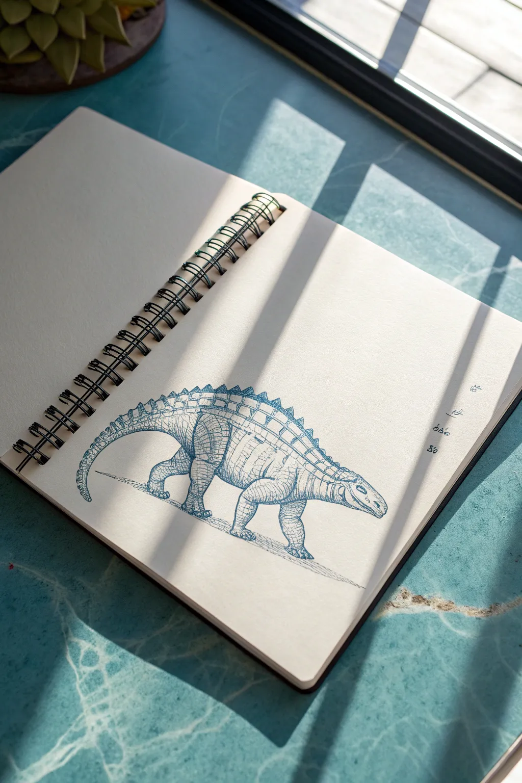 Ankylosaurus armor and tail club study: clean plates, soft shading, bold contrast.