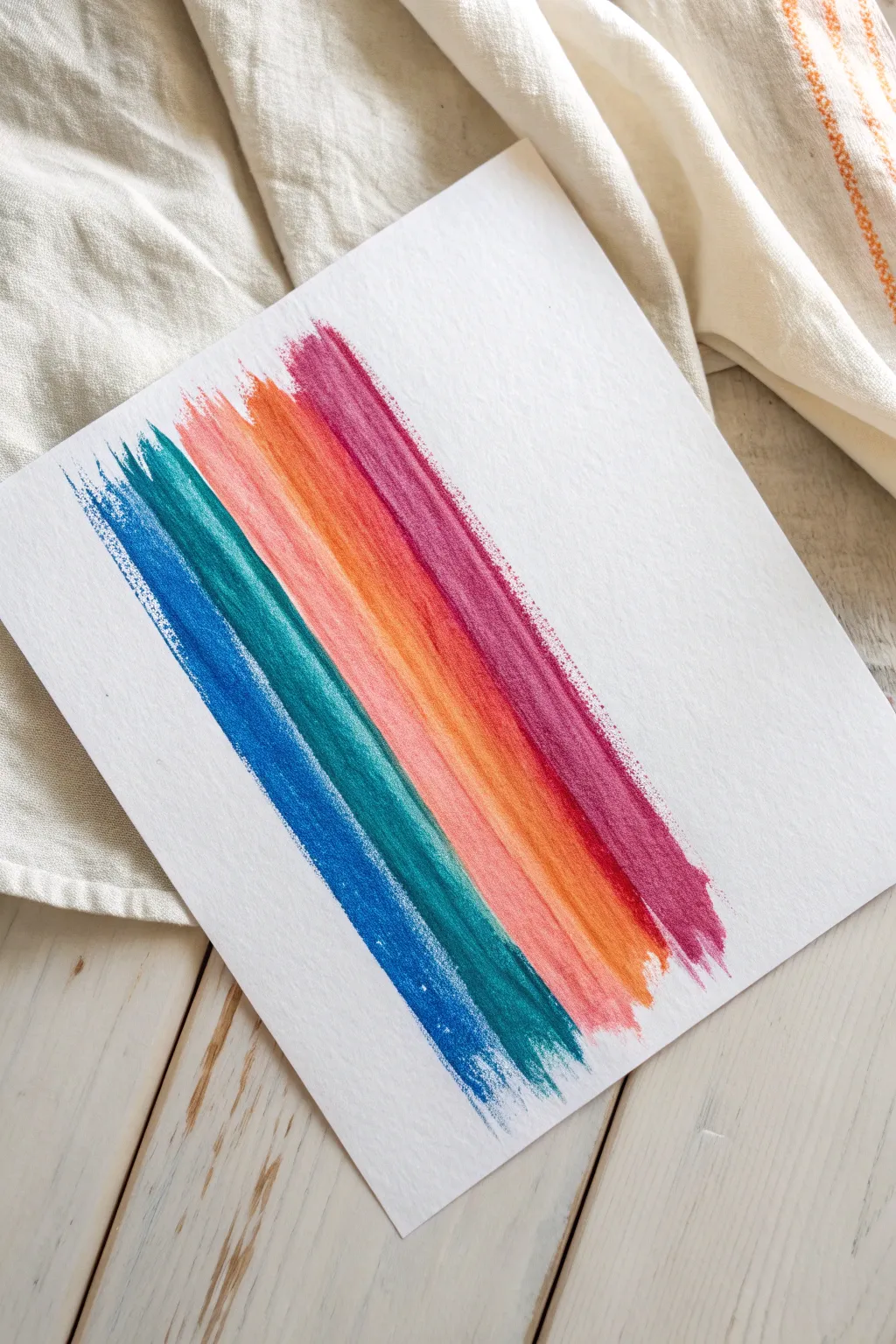 Fast abstract joy: scraped paint stripes with bold color mixing and satisfying texture