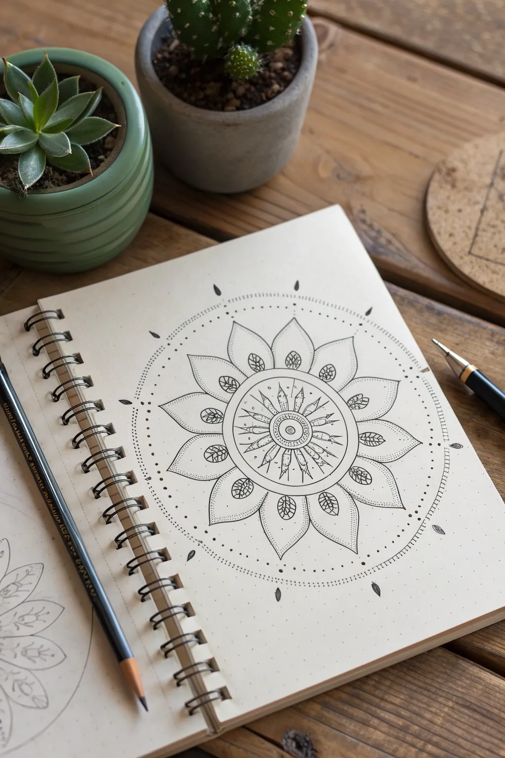 Easy eight-spoke mandala slices with repeating mini patterns, start one wedge and repeat around