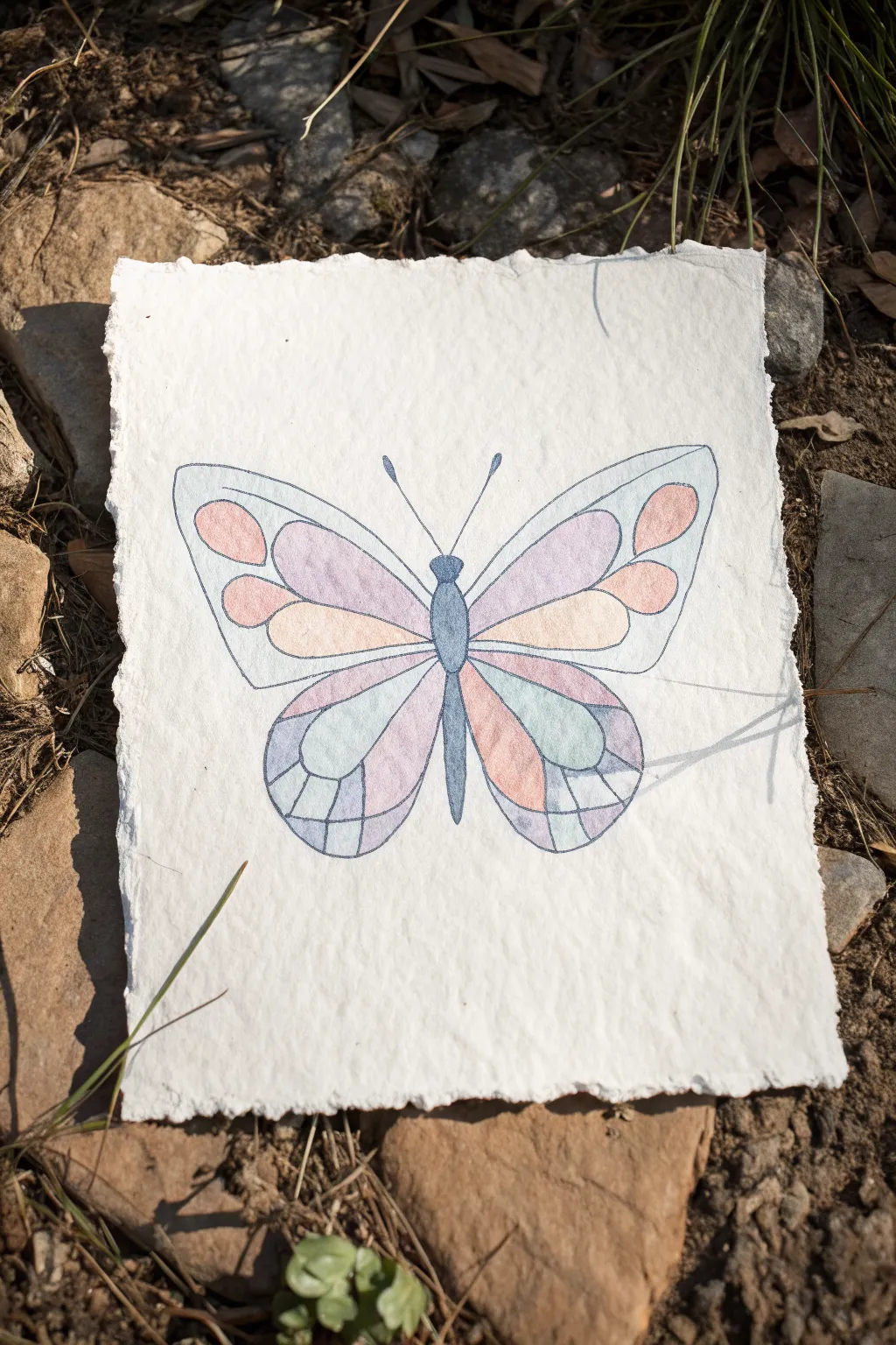 Easy pastel butterfly wings with a symmetry shortcut, bold color blocks, and soft blended gradients