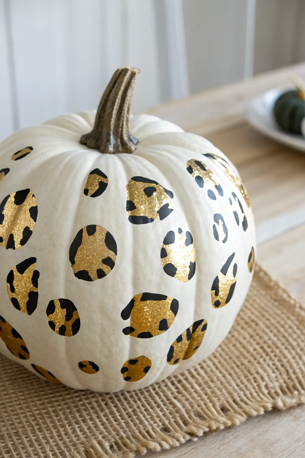 Unleash your wild side this autumn with this chic, no-carve leopard print pumpkin.