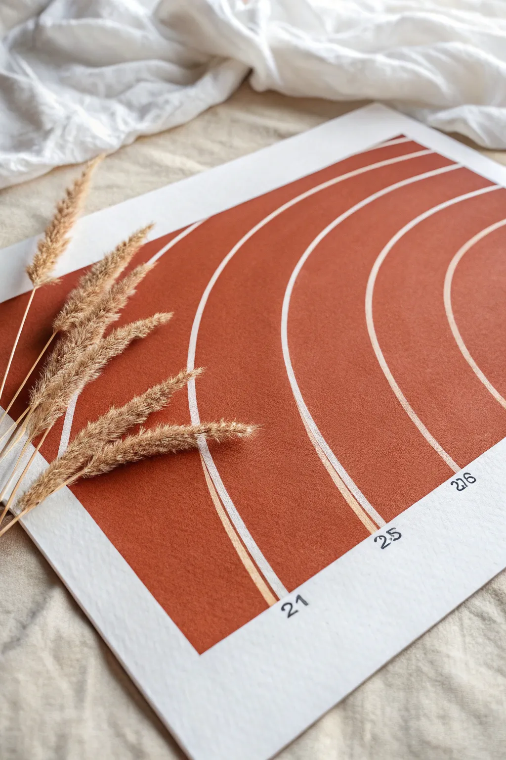 Minimalist running track lane lines painting idea with bold curves and clean high contrast