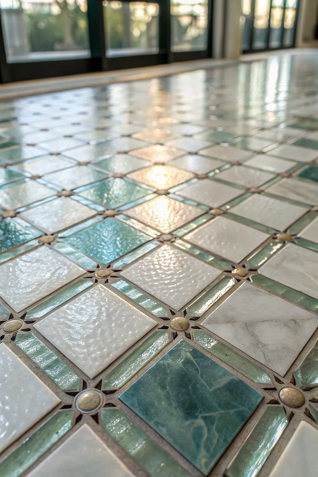 Pearl lacing and cell effects add soft luxury, depth, and modern drama to metallic epoxy floors.
