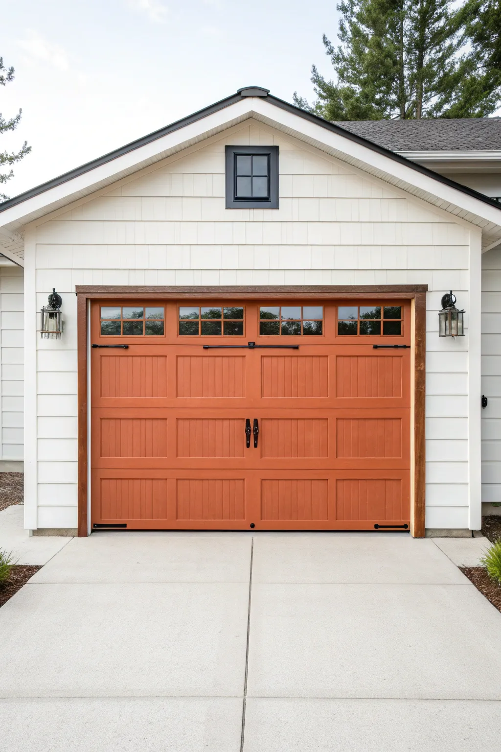 Ranch refresh: paint the garage door to match the trim for a cohesive, modern exterior.