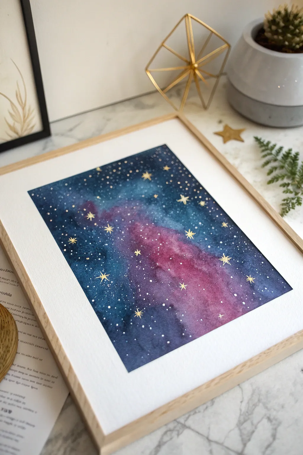 Galaxy fingerprint stars painting: a sweet father daughter keepsake with bold, minimal style