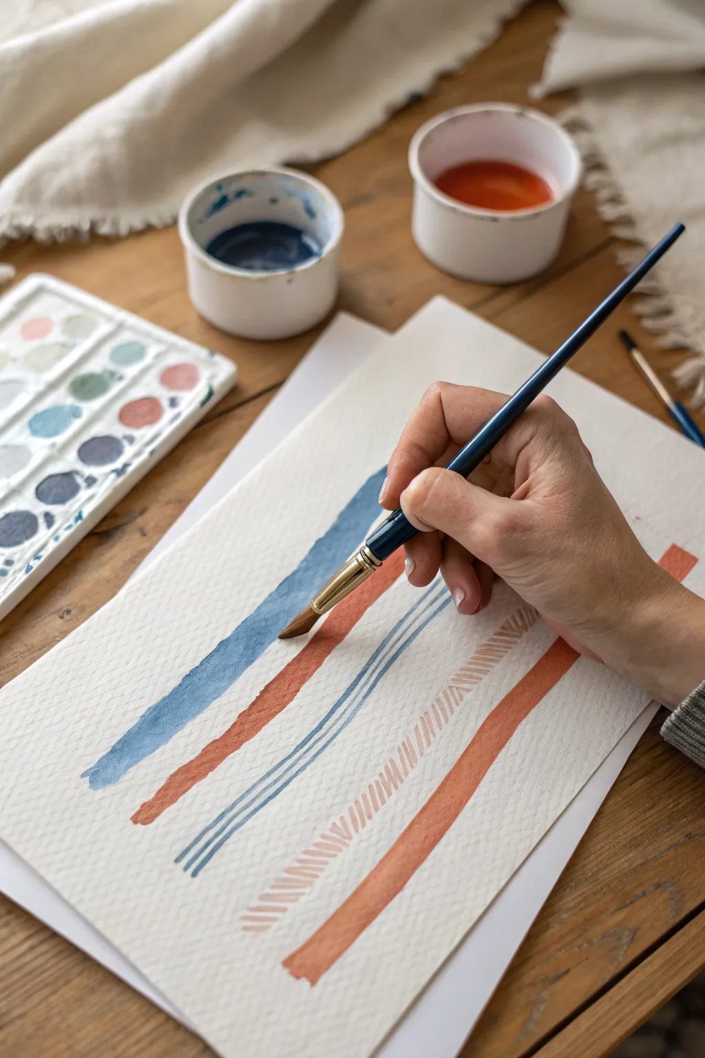 Let your non-dominant hand play: wobbly, honest strokes that spark new painting ideas.