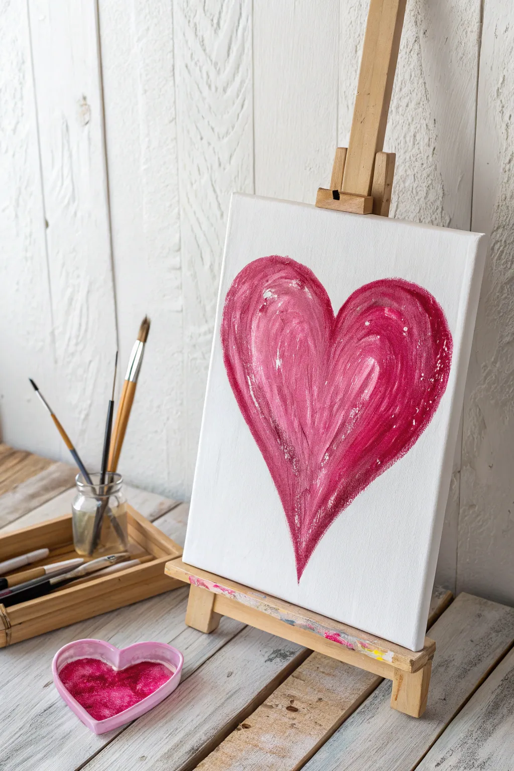 Master the viral 3D bubble heart technique. Make your canvas pop with this glossy pink design.