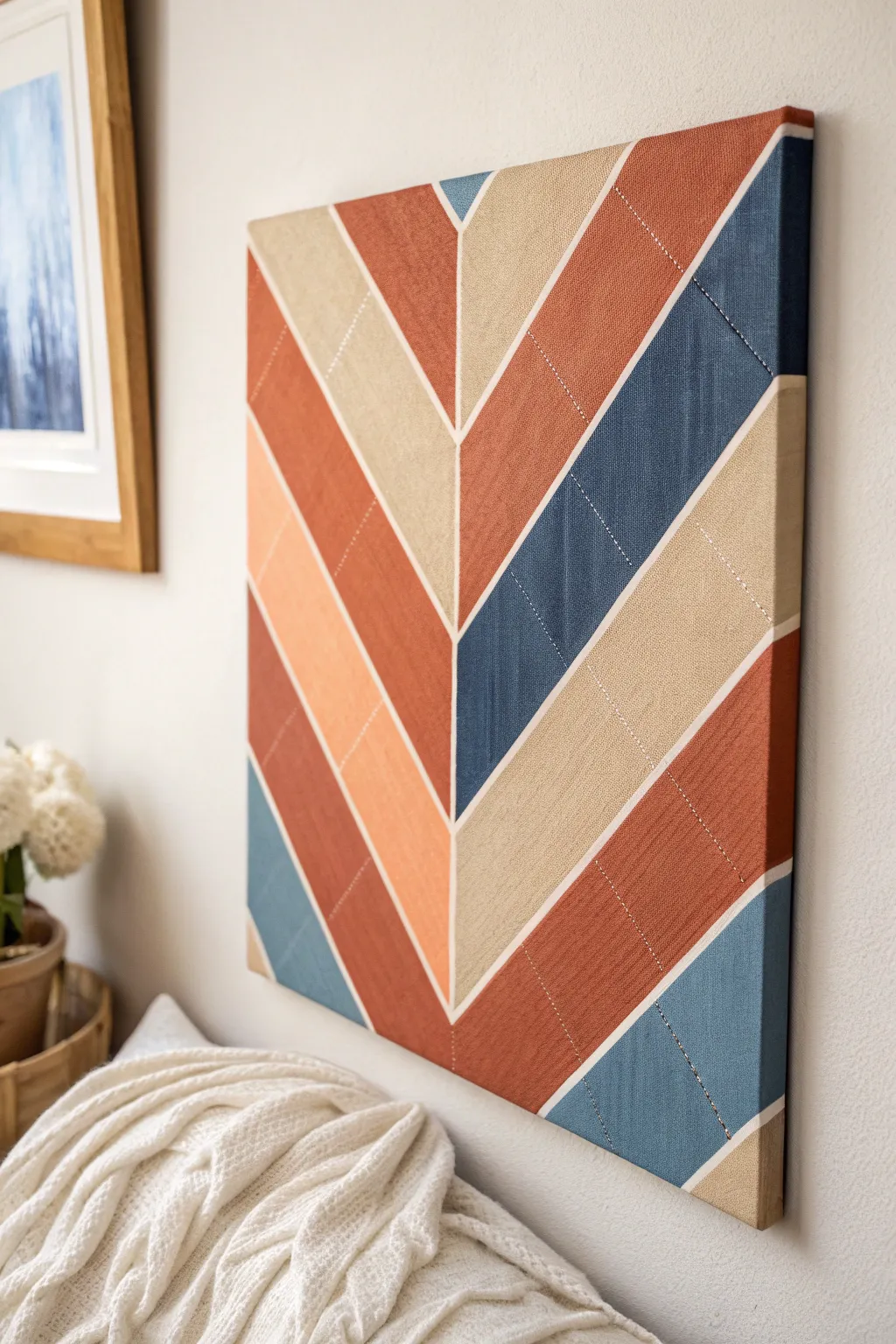 Crisp tape-made geometry with bold color blocks and razor-clean lines on a minimalist canvas