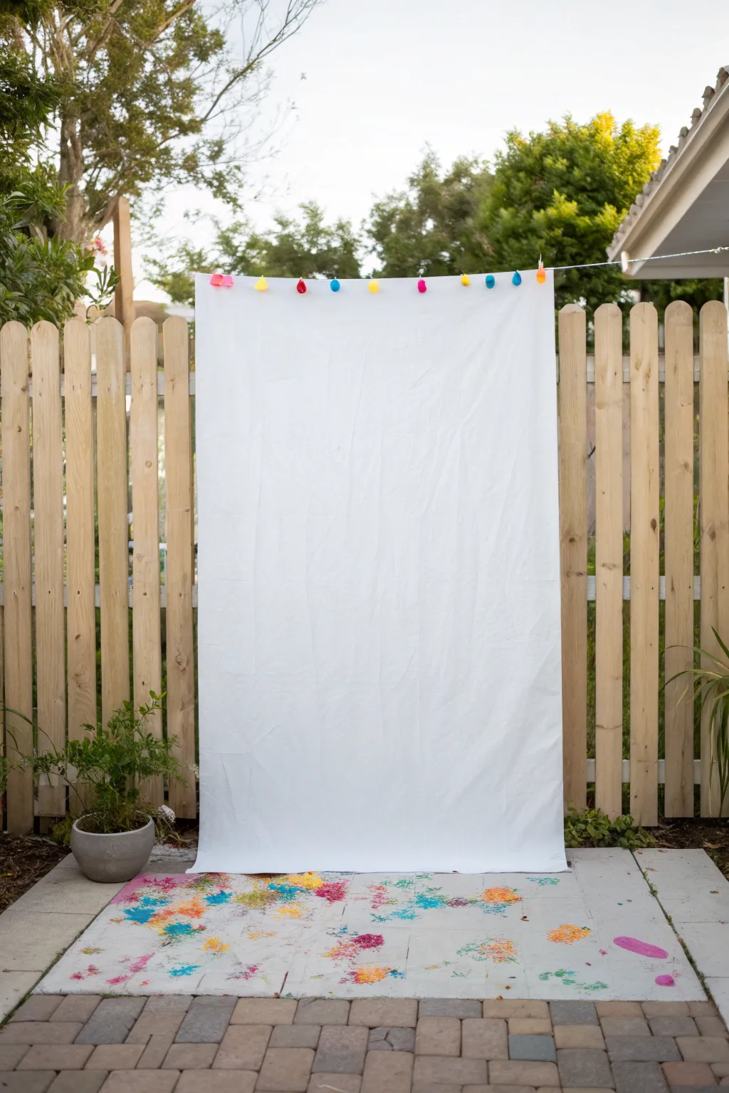 DIY big-group mural backdrop: bold splashes, minimal setup, perfect for paint party photos.