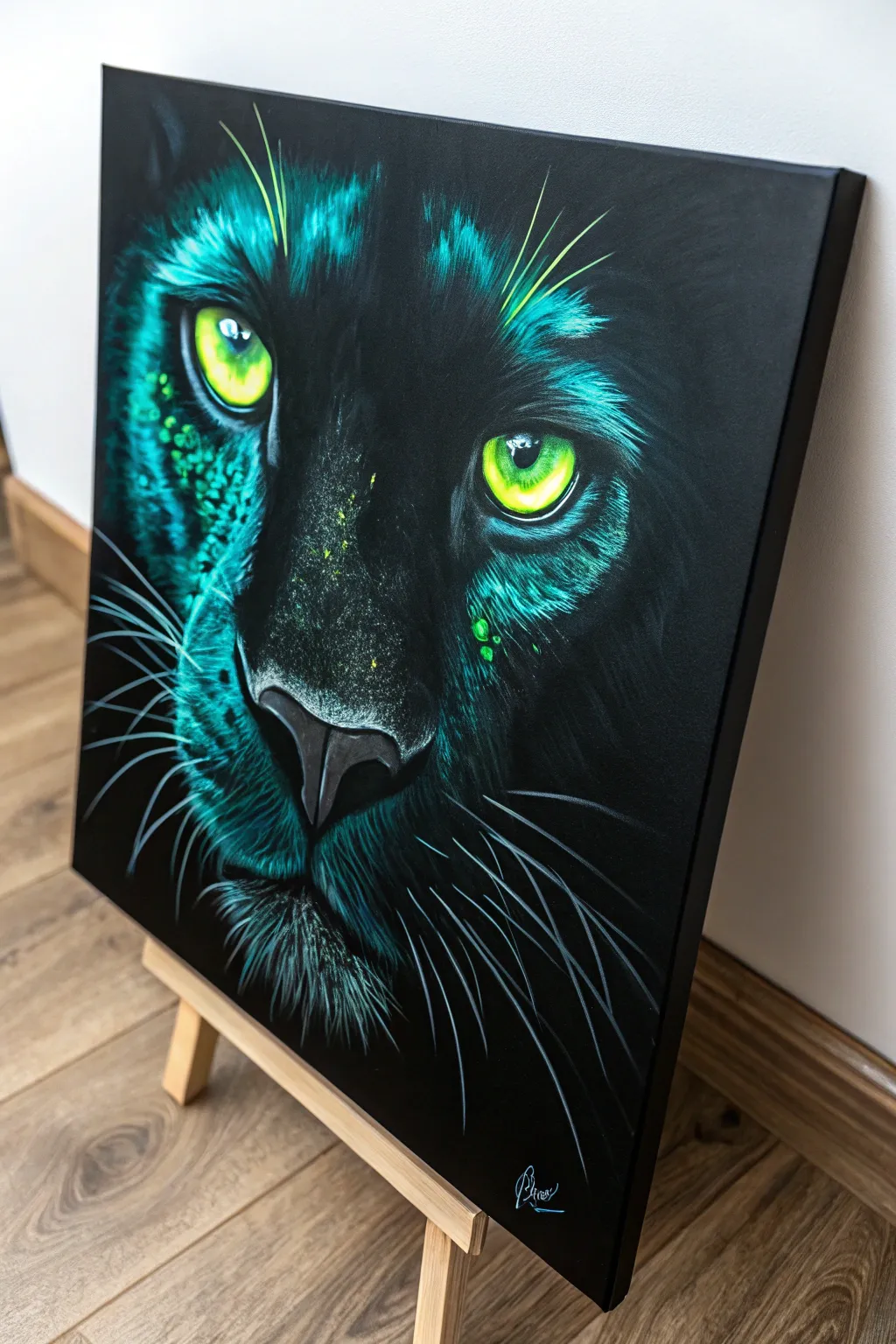 Capture the wild with these piercing neon eyes. 🖤 bold DIY painting inspiration!