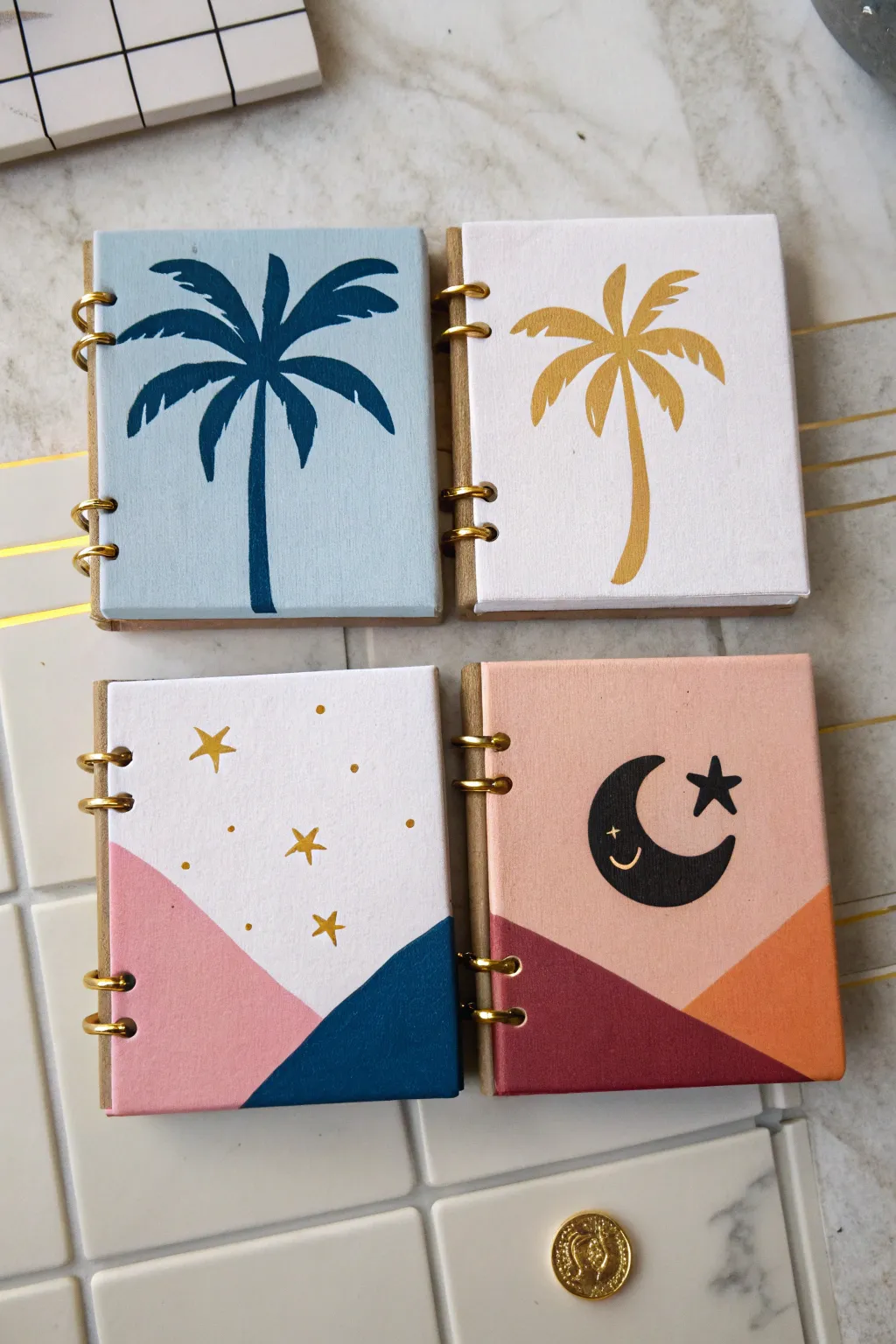 Swap-ready mini canvases for locker decor: bold teen-friendly themes in a minimalist boho set