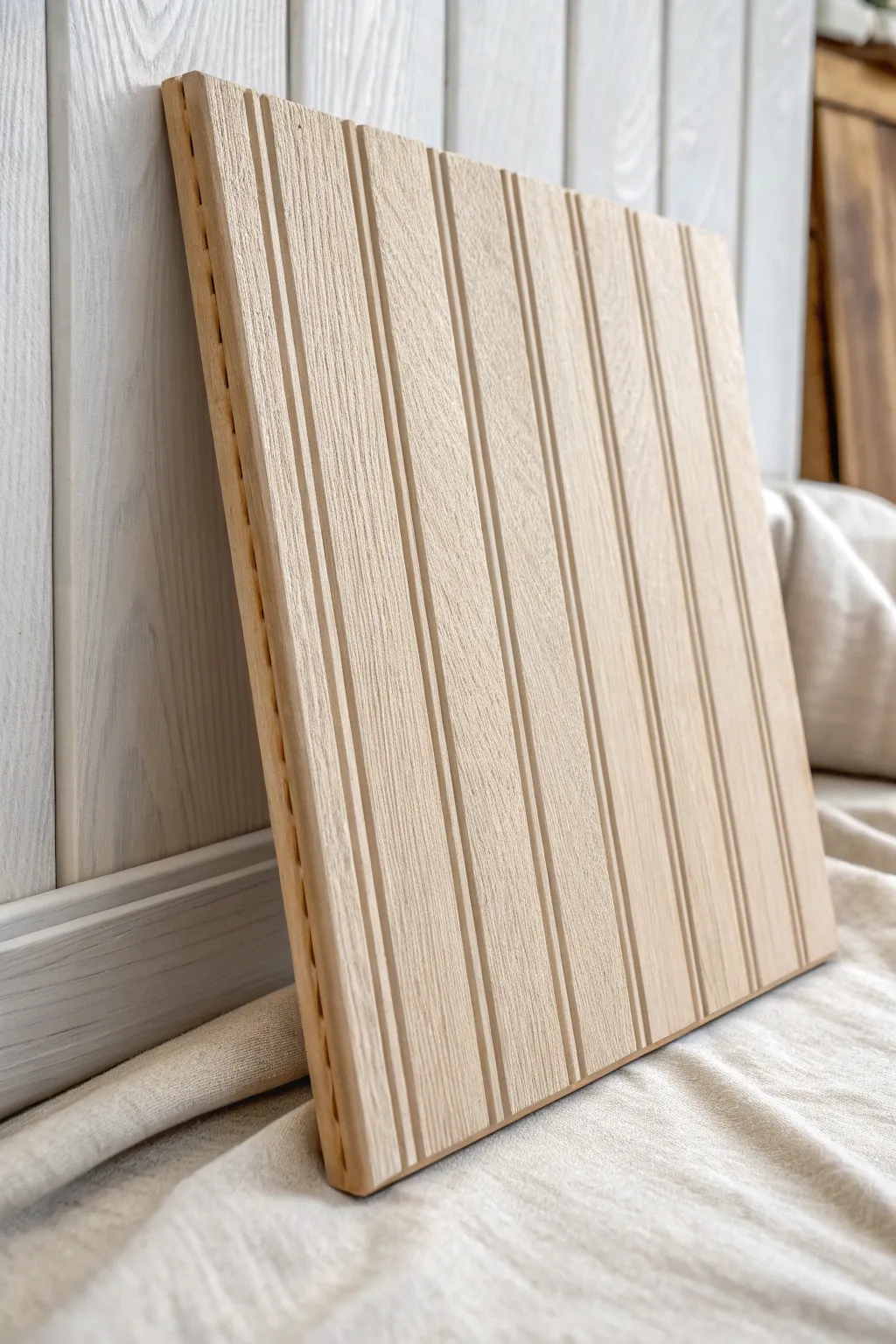 Fill, sand, smooth: see the groove difference before and after on painted paneling.
