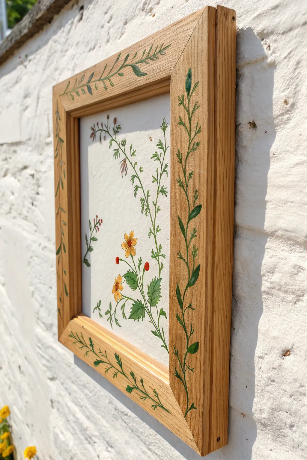 Transform plain frames with delicate hand-painted floral vines for a boho touch. 🌿🎨