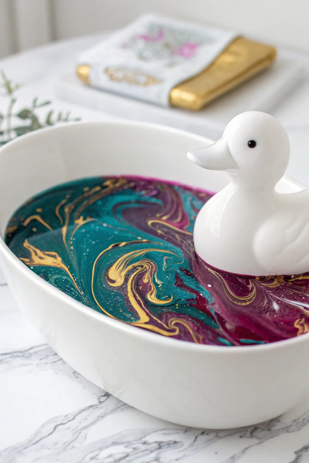Transform simple ducks into art with this mesmerizing hydro dip marble technique.