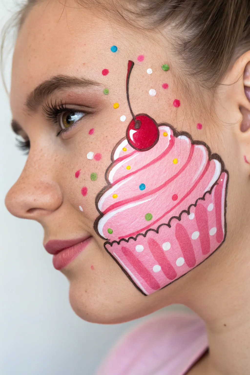 Celebrate with this sweet and simple DIY cupcake face paint design! 🧁✨