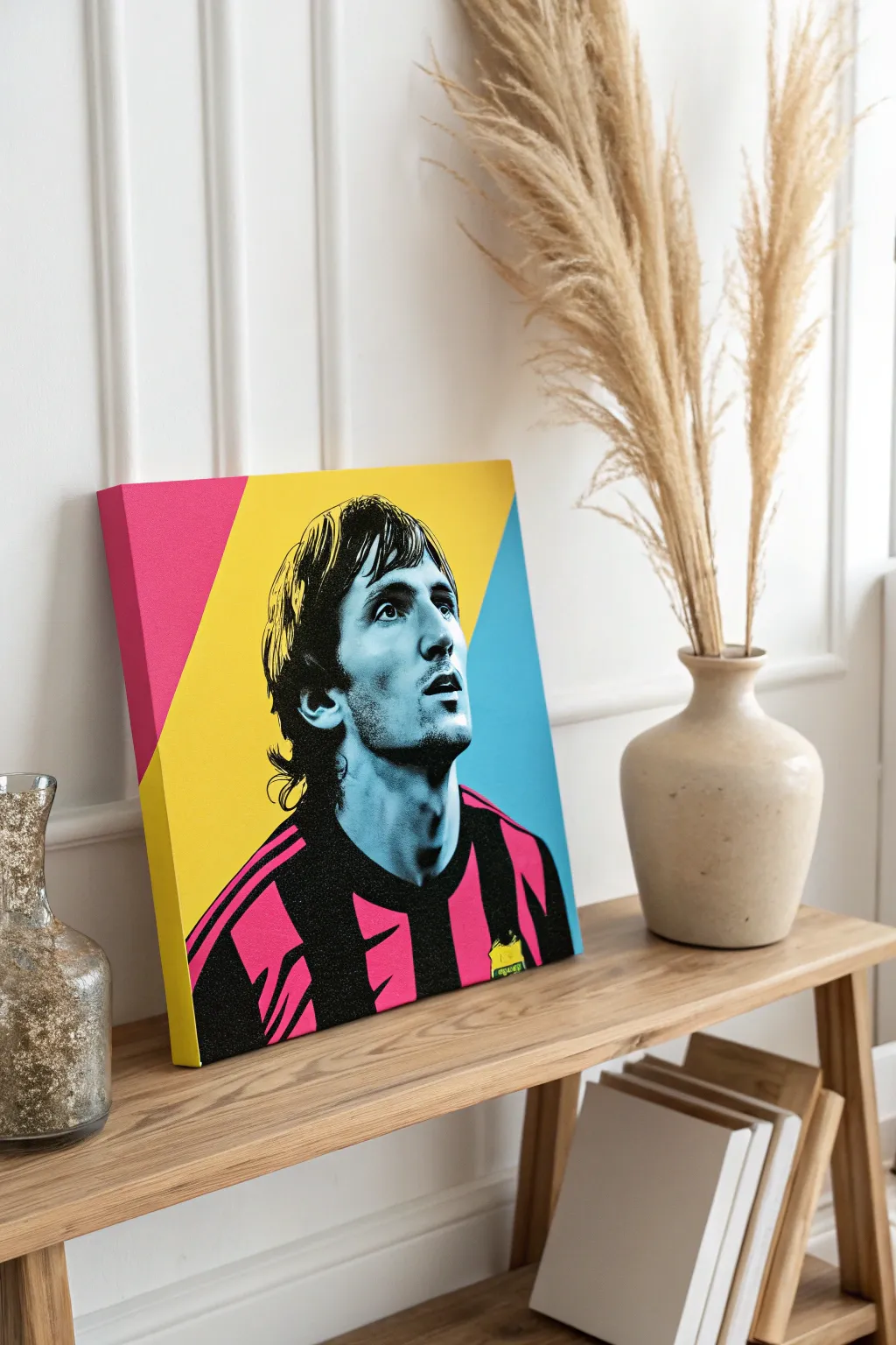 Create a statement piece! This DIY pop art soccer portrait adds bold color to any room. 🎨⚽️
