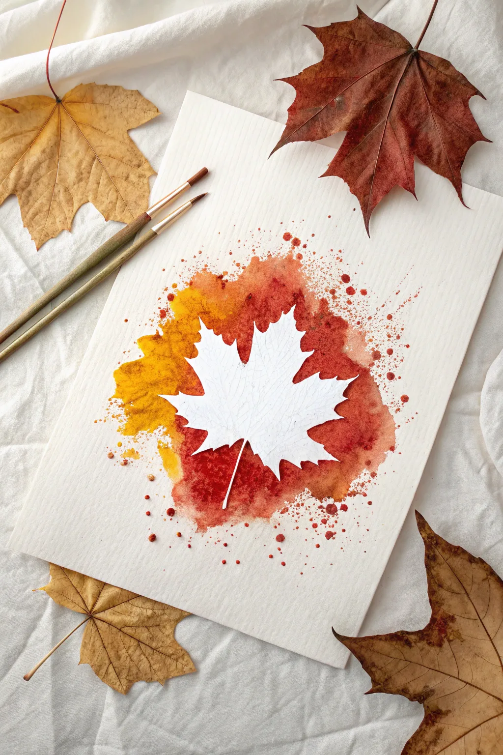 Capture the beauty of autumn with this simple negative space watercolor leaf art. A cozy DIY for kids!