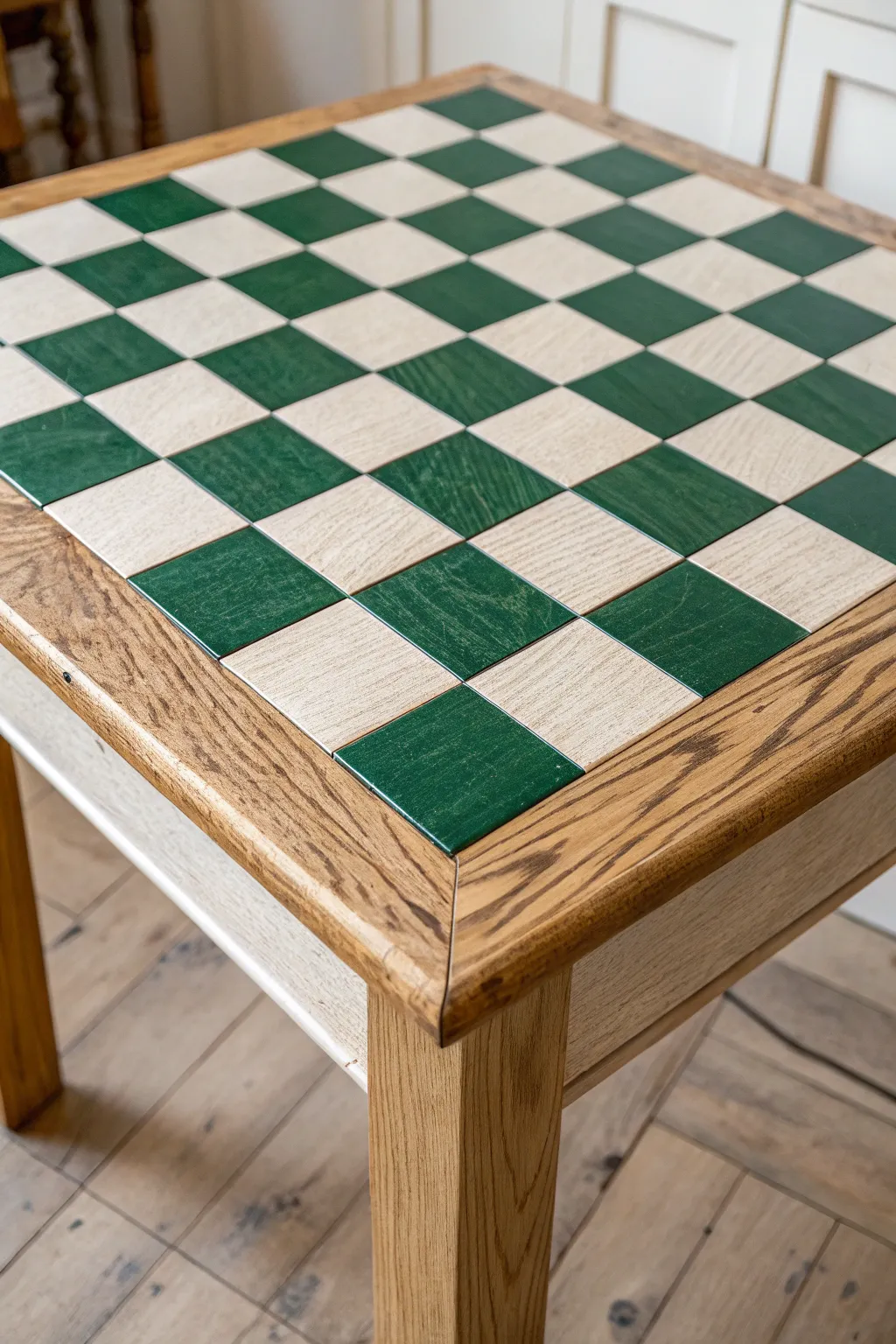 Retro checkerboard tabletop with crisp lines and bold contrast for instant kitchen energy