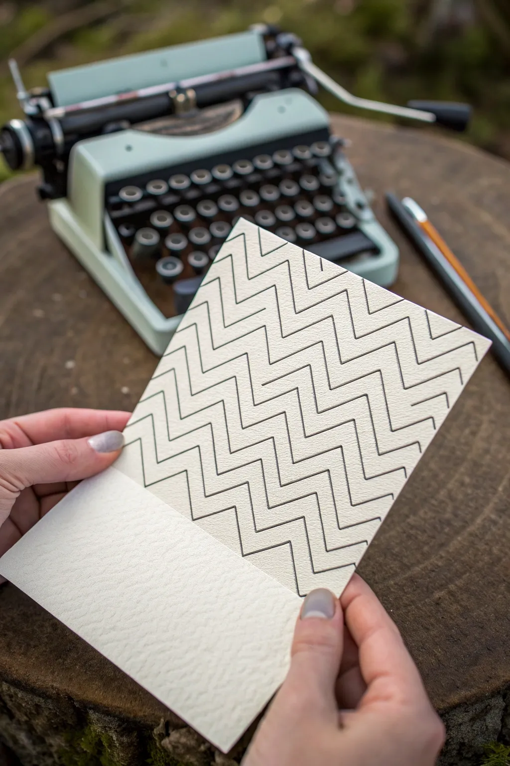 Three crisp zentangle swatches: triangles, chevrons, and zigzag ladders in bold minimal style