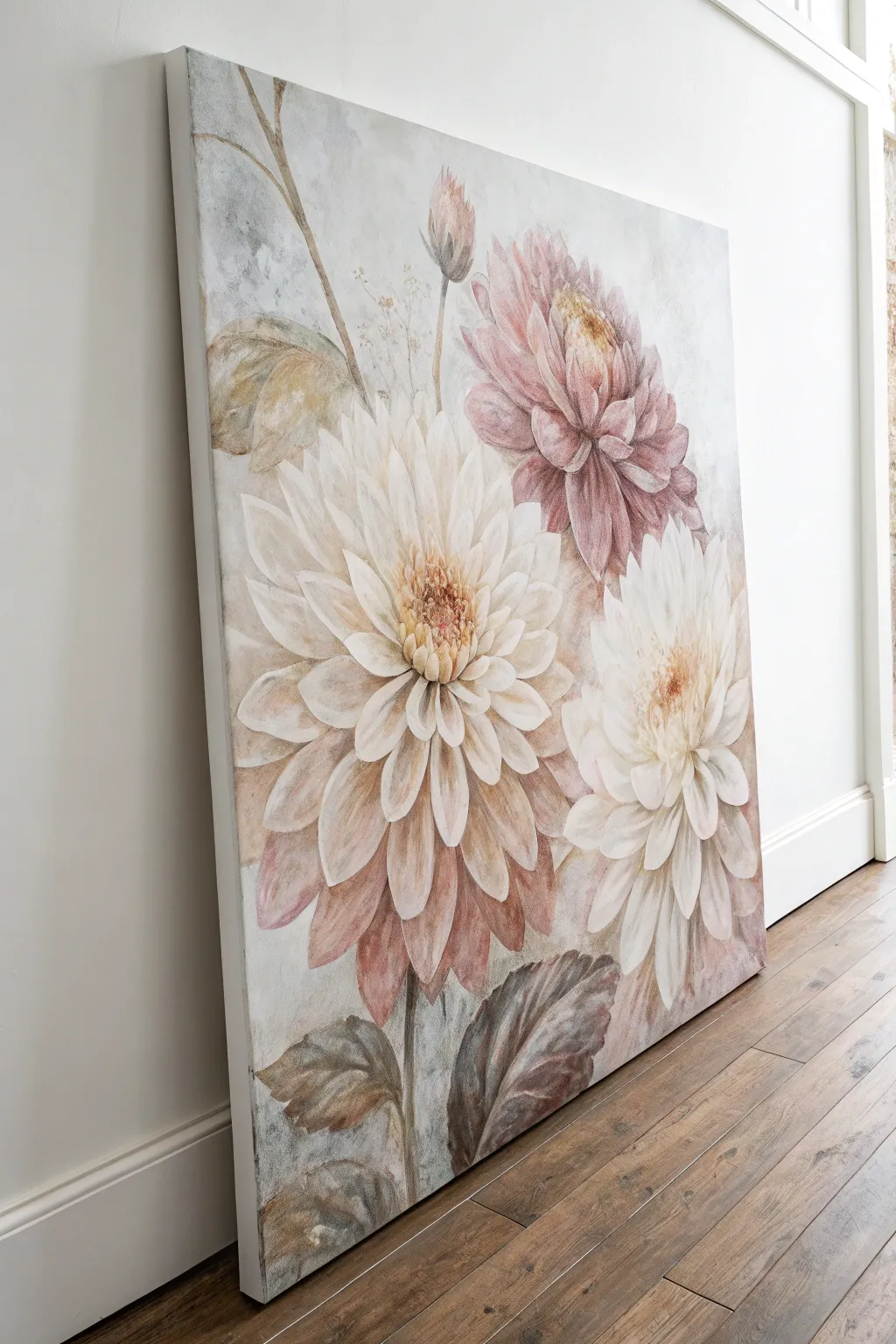 Ink-bloom canvas art with dreamy jewel-tone spreads for a minimalist boho wall moment