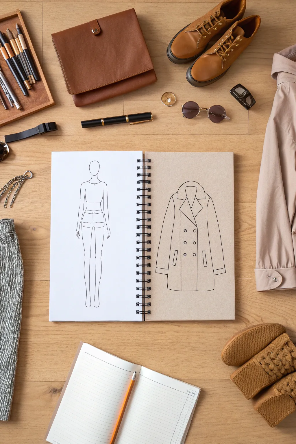 Paper-doll anime wardrobe page with a blank mannequin and 10 mix-and-match clothing pieces
