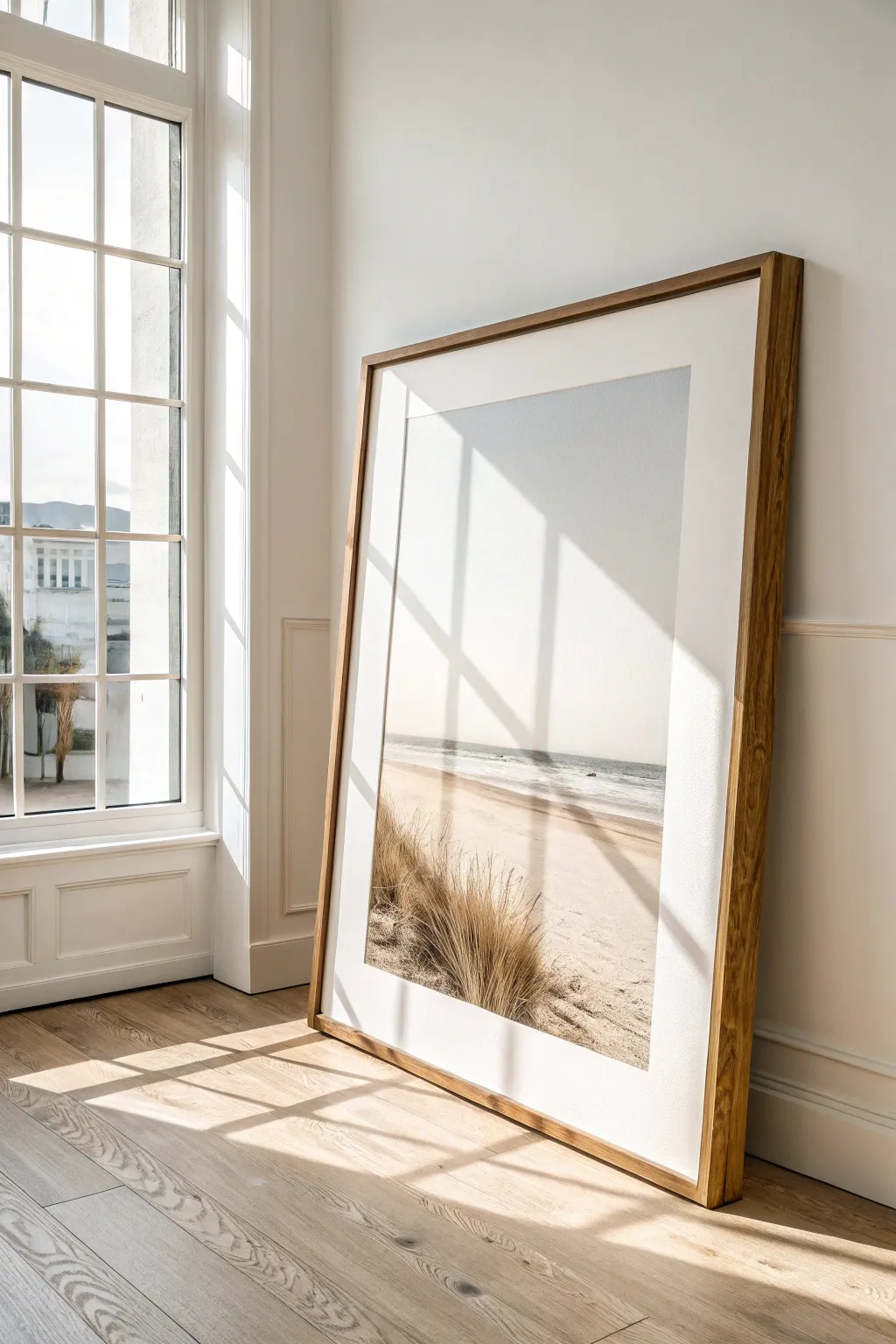 Oversized frame border turns a simple canvas into a bold, graphic centerpiece.