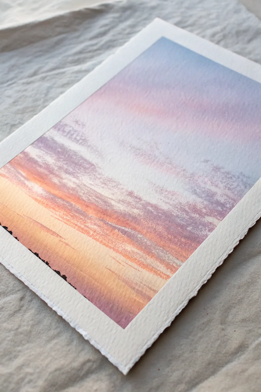 Powdery chalk pastel dust blended into a soft sunrise haze for an airy, dreamy background.