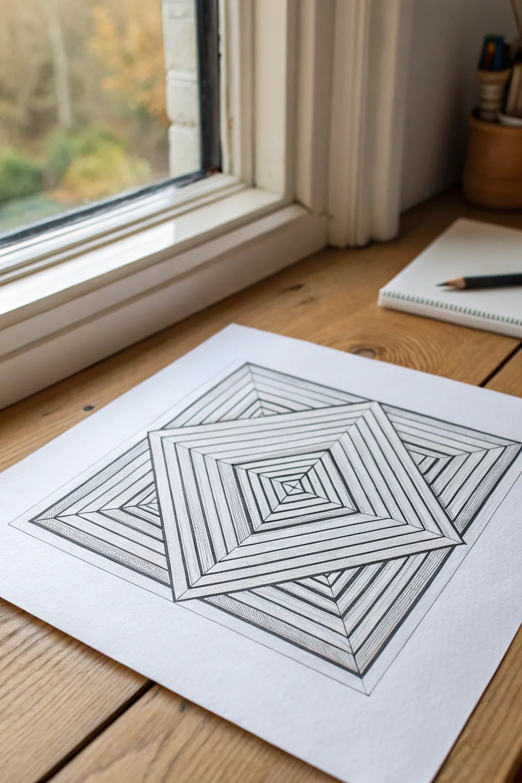 Optical illusion challenge: bold geometric depth that dares judges to look twice.