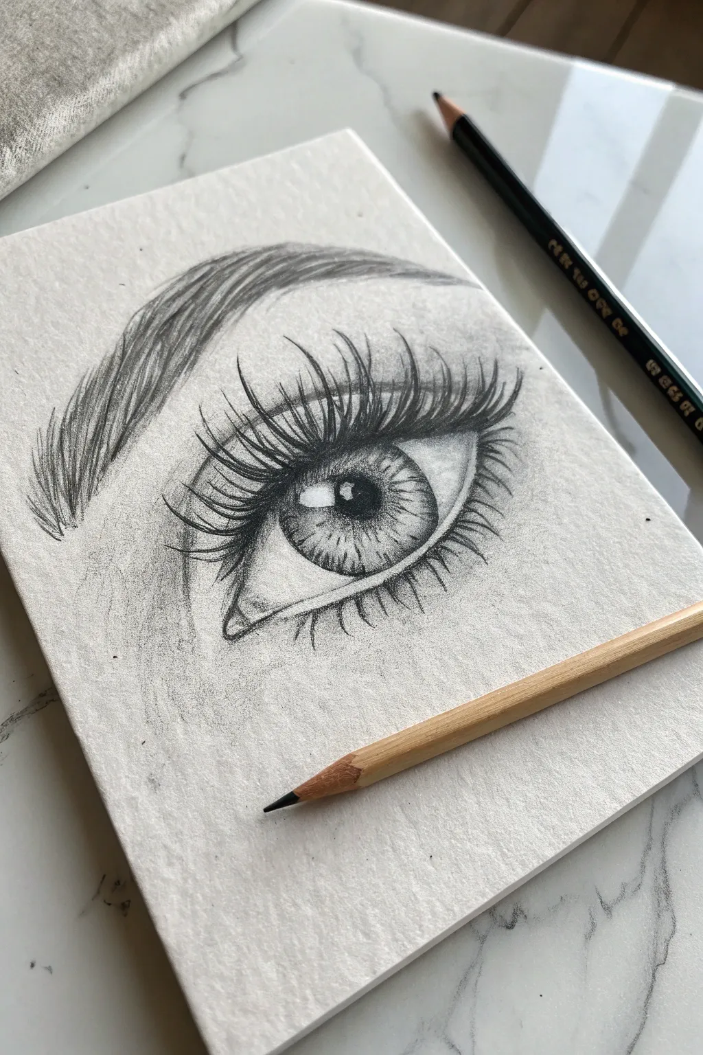 Capture raw emotion with this expressive, sketchy eye drawing idea. Simple yet stunning.