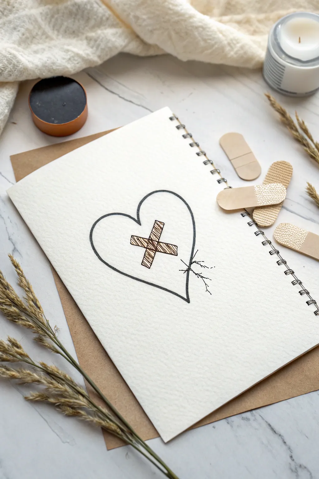 Celebrate resilience with this sweet mended heart doodle, perfect for your art journal.