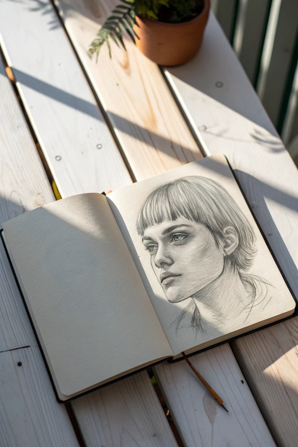 Draw hair as bold, simple shapes first, then add just a few lines to show flow and texture.