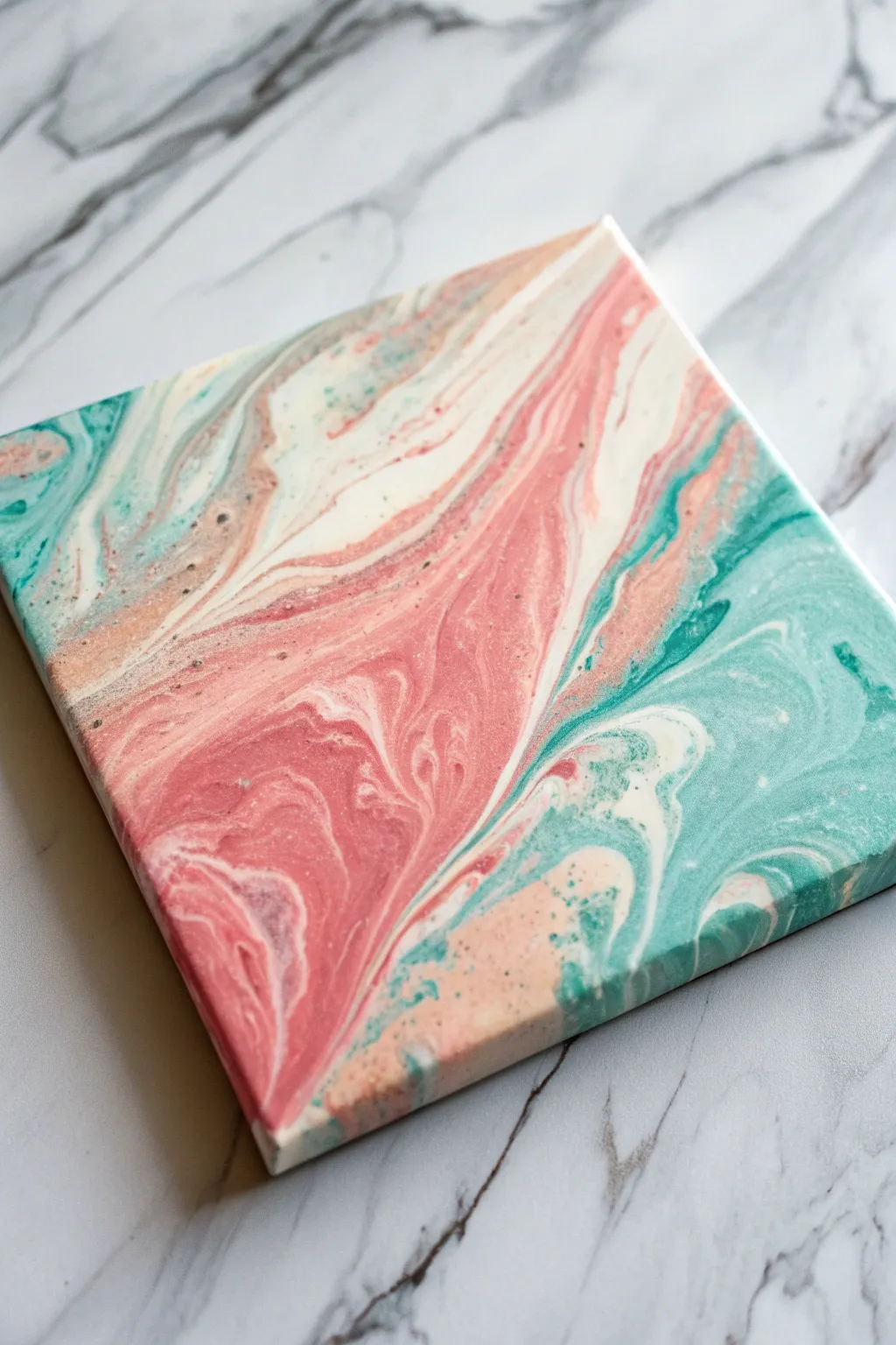 Glossy beginner pour painting with soft tilted layers, minimalist boho tones, and satisfying cells.