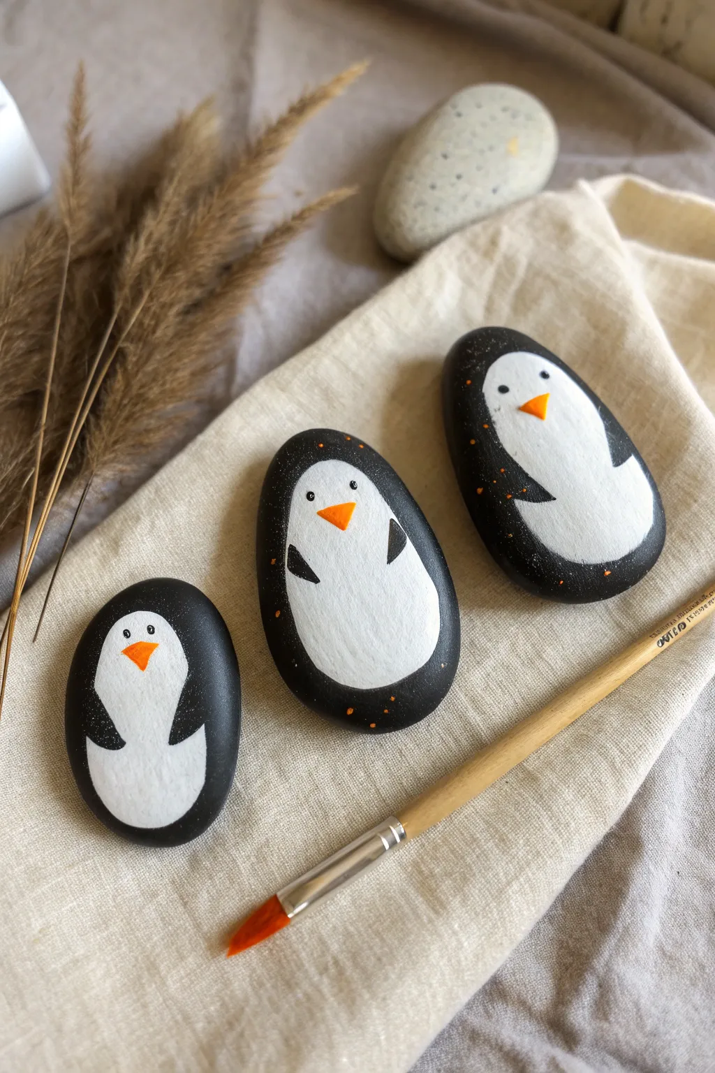 Transform smooth river stones into this adorable penguin family. A simple & cute DIY!