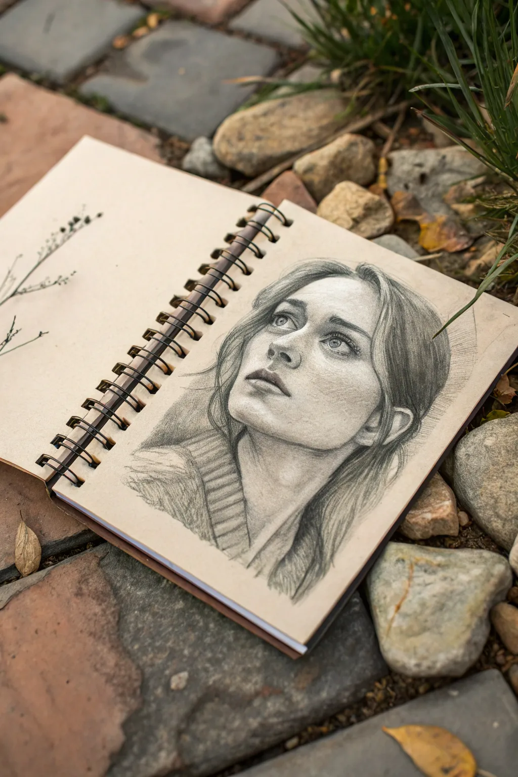 Split-face skull reveal portrait idea with torn-skin edges, minimal lines, and bold contrast