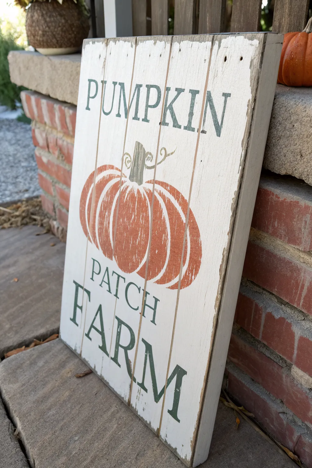 Paint a vintage pumpkin patch sign look with cozy harvest props and clean minimal styling
