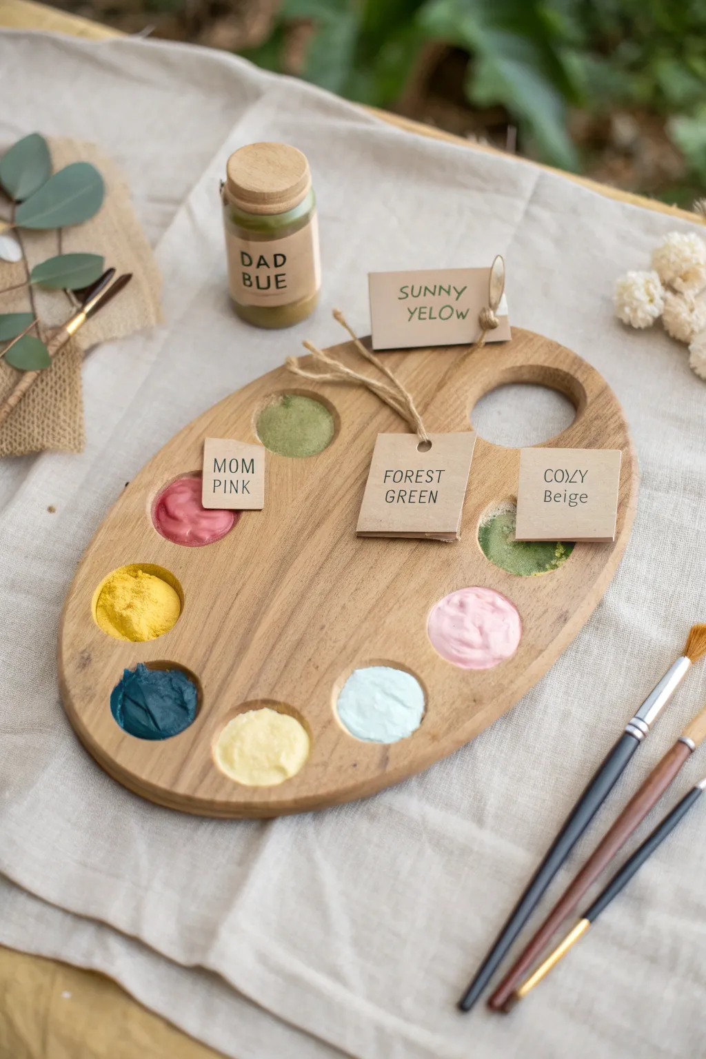 Mix your own family colors and use them in one shared painting for a cozy, creative night