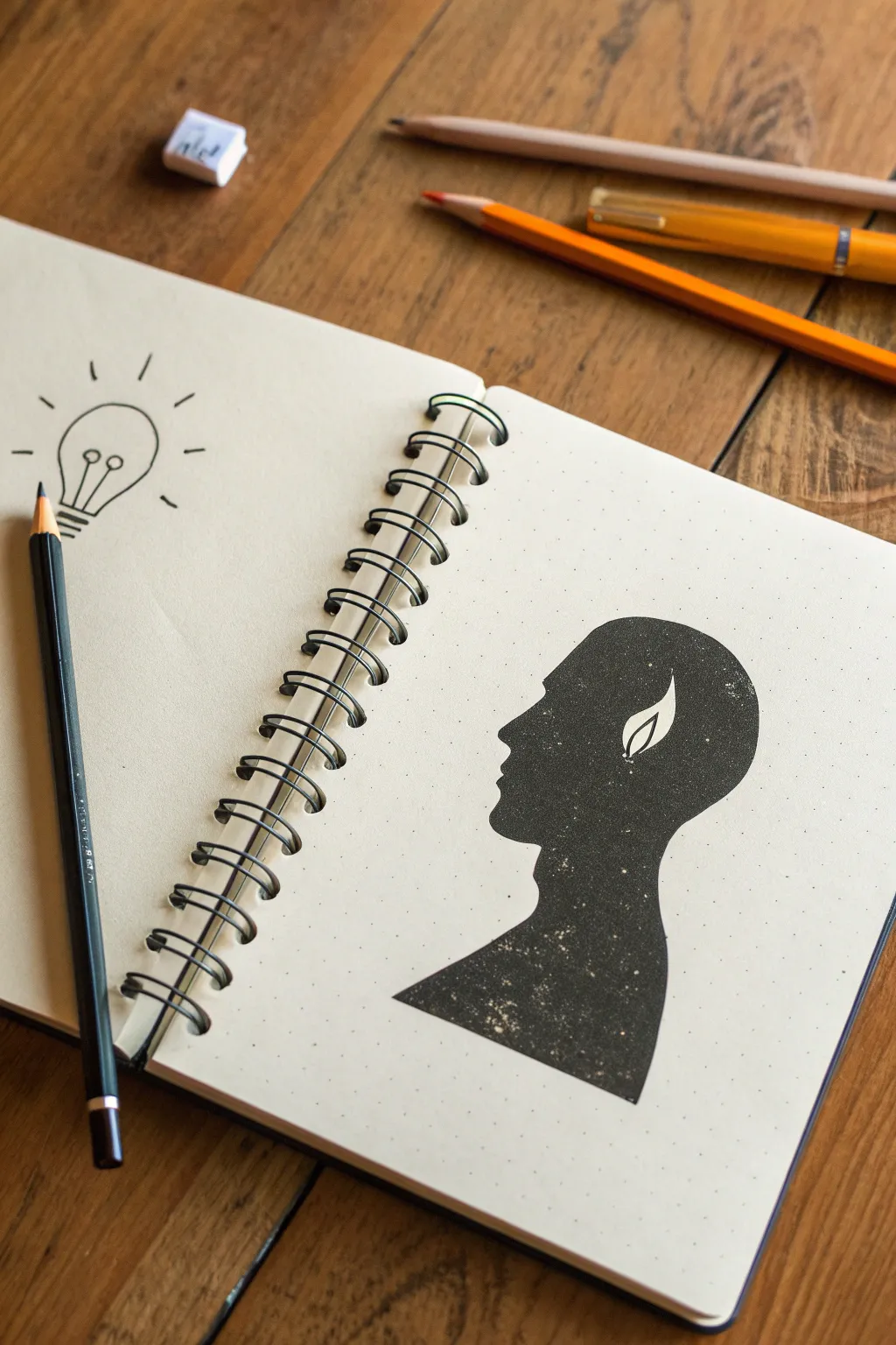 Negative space silhouette exercise: keep your focus inside, let distractions stay outside